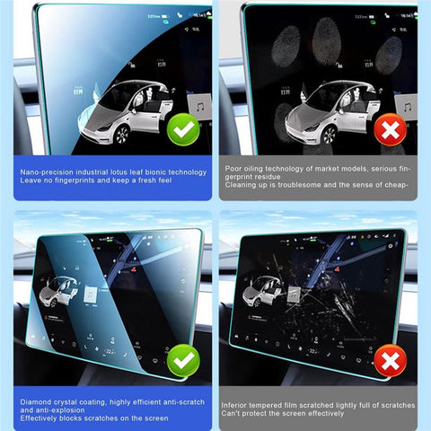 M30117 For Tesla Model 3 / Y In-Dash GPS Screen Film Car Display Navigation Tempered Glass Screen Protector (Anti Blue Light Design)