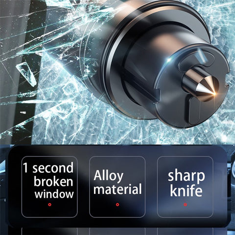 SEAMETAL AC01 Metal Car Window Breaker 2-in-1 Safety Hammer + Seat Belt Cutter Car Portable Escape Hammer