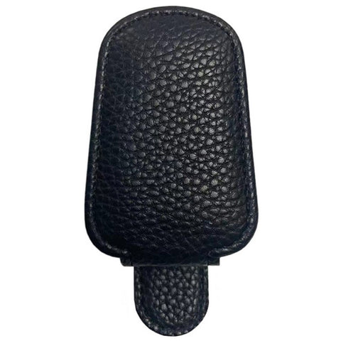 Magnetic Adsorption Car Sun Visor Glasses Holder PU Leather Sunglasses Card Ticket Clip