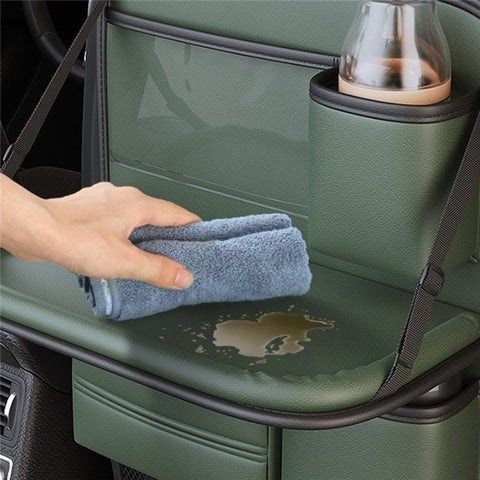 Waterproof Car Seat Back Organizer Hanging Storage Bag with Foldable Tray