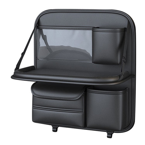 Waterproof Car Seat Back Organizer Hanging Storage Bag with Foldable Tray