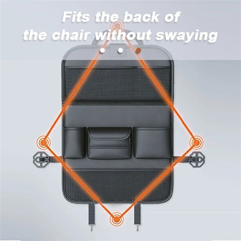 Leather Car Seat Back Organizer Hanging Waterproof Storage Bag with Foldable Table