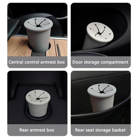 Car Trash Can Garbage Holder Vehicle Door Cup Holder Seat Back Silicone Trash Bin Dustbin