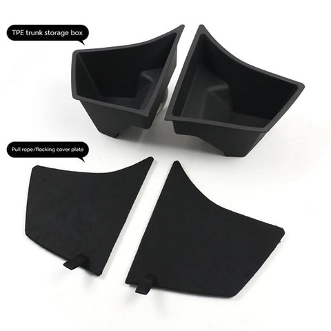 ALZH091 2 Sets For Model 3 PP+TPE Trunk Side Storage Bin Organizer Storage Box with Lid