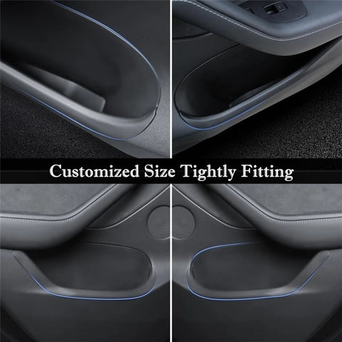 TSL1082 2Pcs For Tesla Model 3 Car Door Container TPE Interior Storage Box