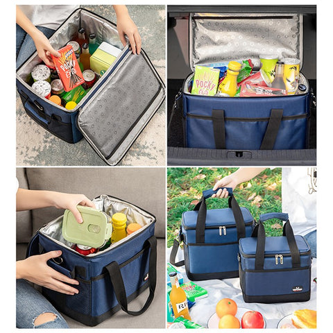 10L Portable Car Picnic Cooler Bag Waterproof Insulation Food Drink Storage Bag