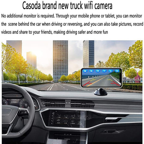 WCA101 WiFi Wireless Dash Cam HD Car Truck Reversing Camera IR Night Vision Rear View Car Parking Camera