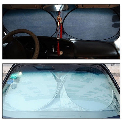 BY-342 6Pcs Car Windshield Sun Shade Set Silver Coated Cloth Car Windshield Cover Front Rear Window Visor