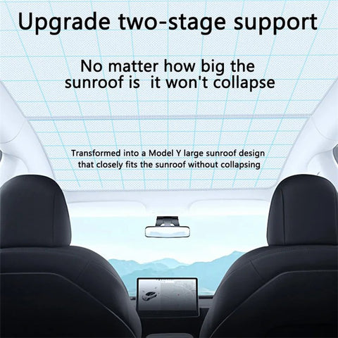 For Model Y 1 Set Car Rear Windshield Sun Shade + 2 Sets Glass Roof Sunshade + 2 Sets Triangle Sun Shade