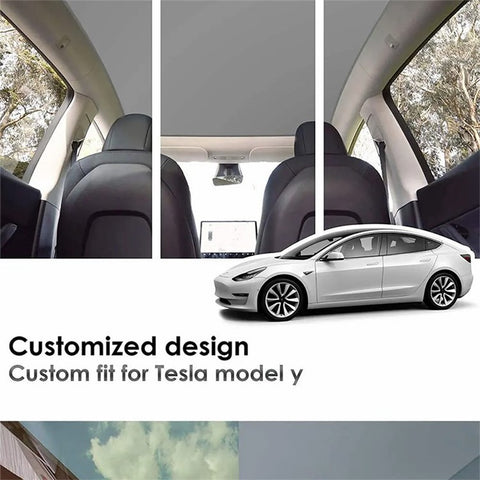 For Model Y 2 Sets Car Glass Roof Sunshade Anti UV Light Sun Shade