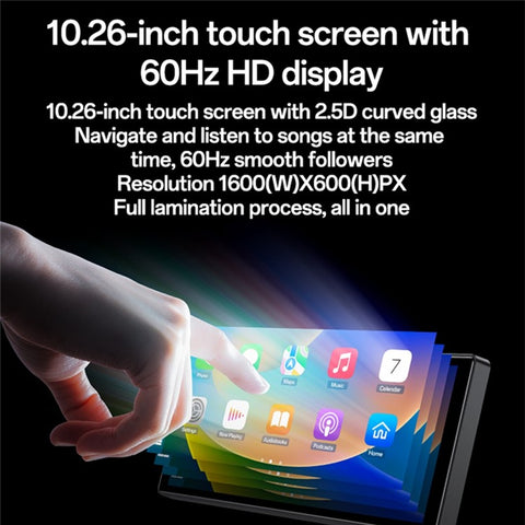 YESIDO KM19 Bluetooth-compatible Car Stereo Carplay 10.26 inch Touch Screen Car Driving Recorder with Rear Camera and 32G TF Card