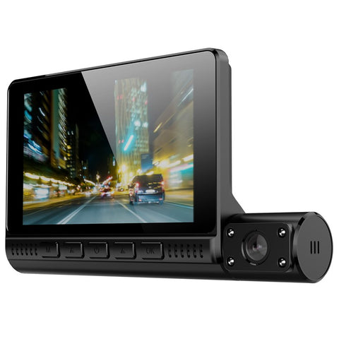 909 Car DVR Dash Cam 1080P Night Vision Parking Monitoring 4.0-inch Touch Screen 3 Cameras Driving Recorder