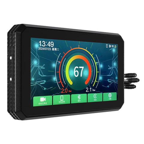 AC200 5.5-inch Screen Motorbike Camcorder DVR Carplay Tire Pressure Monitor Motorcycle Video Recorder