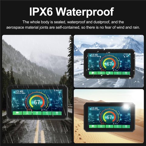 AC200 5.5-inch Screen Motorbike Camcorder DVR Carplay Tire Pressure Monitor Motorcycle Video Recorder