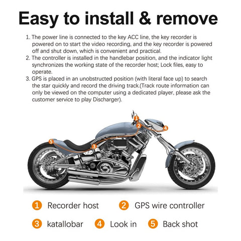 AC200 5.5-inch Screen Motorbike Camcorder DVR Carplay Tire Pressure Monitor Motorcycle Video Recorder