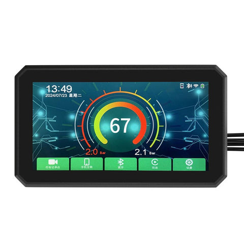 AC200 5.5-inch Screen Motorbike Camcorder DVR Carplay Tire Pressure Monitor Motorcycle Video Recorder