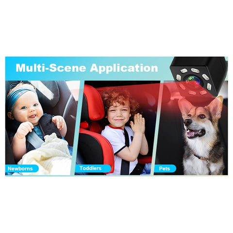 4.3 Inch 150 Degree Wide Angle Night Vision Car Baby Monitor IP68 Waterproof Infrared Camera