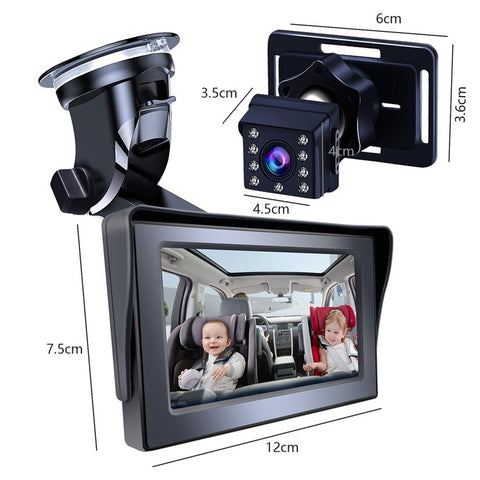 R5037 4.3 Inch HD 1080P Car Monitor Camera for Baby Rear Facing Seat Wide Angle Infrared Camera