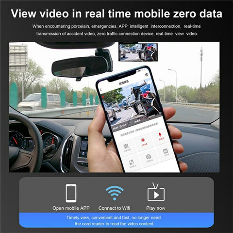 2K Ultra HD WiFi Night Vision Front and Rear Recording Car Dash Cam with Parking Monitor