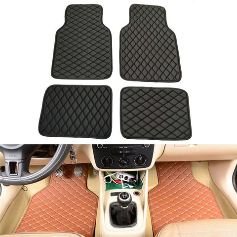 4PCS Universal Car PVC Floor Mats Waterproof Anti-dirt Floor Pads