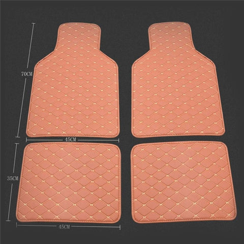 4PCS Universal Car PVC Floor Mats Waterproof Anti-dirt Floor Pads