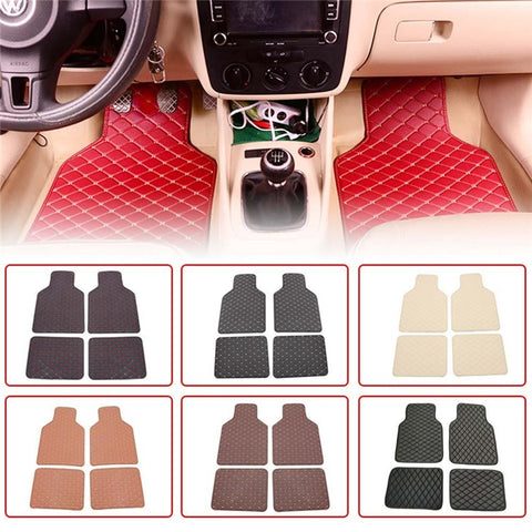4PCS Universal Car PVC Floor Mats Waterproof Anti-dirt Floor Pads