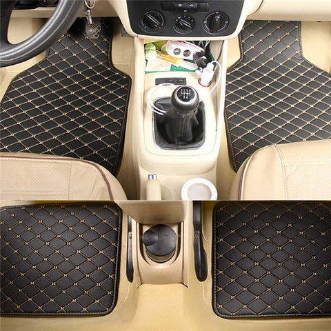 4PCS Universal Car PVC Floor Mats Waterproof Anti-dirt Floor Pads