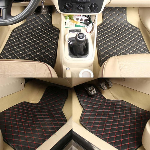 4PCS Universal Car PVC Floor Mats Waterproof Anti-dirt Floor Pads
