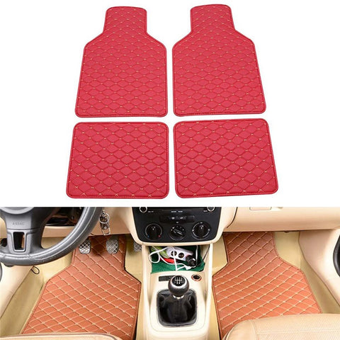 4PCS Universal Car PVC Floor Mats Waterproof Anti-dirt Floor Pads