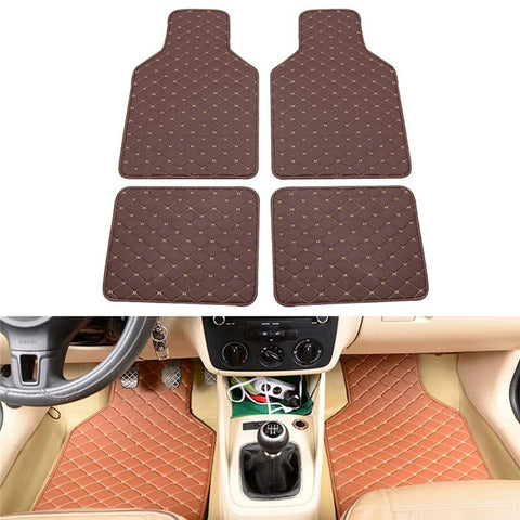 4PCS Universal Car PVC Floor Mats Waterproof Anti-dirt Floor Pads