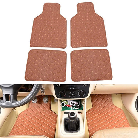 4PCS Universal Car PVC Floor Mats Waterproof Anti-dirt Floor Pads