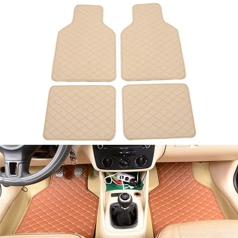 4PCS Universal Car PVC Floor Mats Waterproof Anti-dirt Floor Pads