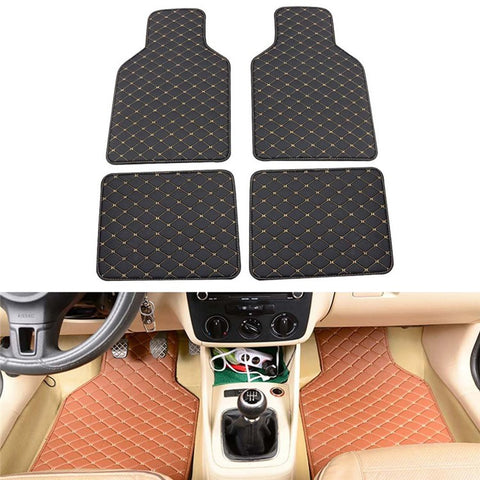 4PCS Universal Car PVC Floor Mats Waterproof Anti-dirt Floor Pads