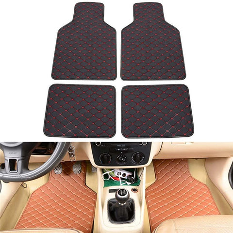 4PCS Universal Car PVC Floor Mats Waterproof Anti-dirt Floor Pads