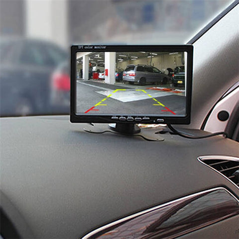 Vehicle Backup Camera for Car Parking Rearview 7-inch Monitor Reverse Camera, Dual AV Input DC with Cigarette Lighter