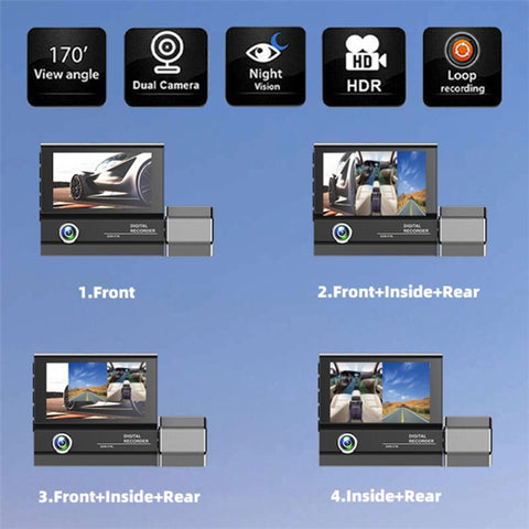 F10 3.0 Inch HD 1080P Car Dash Cam Data Recorder Wide Angle Night Vision G-sensor Parking Monitor