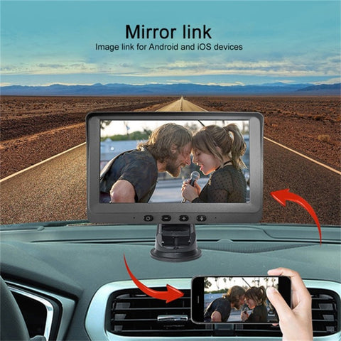 P704 Portable Car Stereo Wireless Car Play Android Auto 7'' Touch Screen Car Radio Dual Camera Driving Recorder