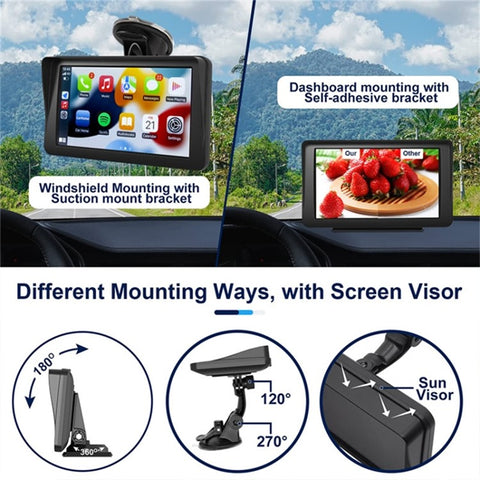 P701S Touchscreen Portable Car Radio Receiver 7'' Wireless Car Player Reverse Camera Recorder