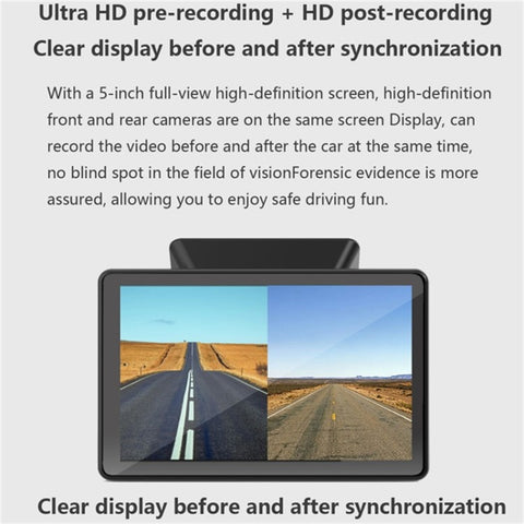 X7 5-inch Screen HD Night Vision Car Dash Cam Dual-Recording Dash Cam (No Memory Card)