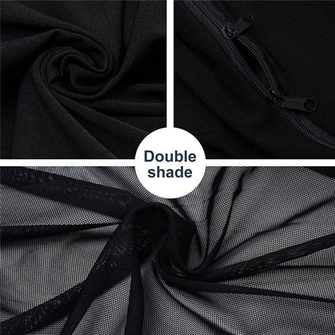 2Pcs / Set Anti-mosquito Car Window Mesh Curtain Sun Shade Breathable Window Curtain with Zipper Opening