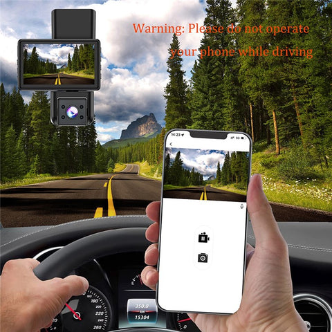 JX606 WiFi Car DVR Dash Cam 1080P HD Parking Monitoring Loop Recording 3 Cameras Driving Recorder