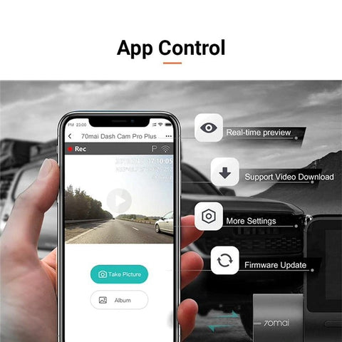 70 MAI A400 Dual Channel Car Dash Cam App Playback / Share, Night Vision, G-Sensor