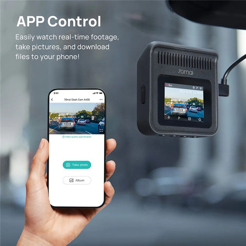 70 MAI A400 Dual Channel Car Dash Cam App Playback / Share, Night Vision, G-Sensor
