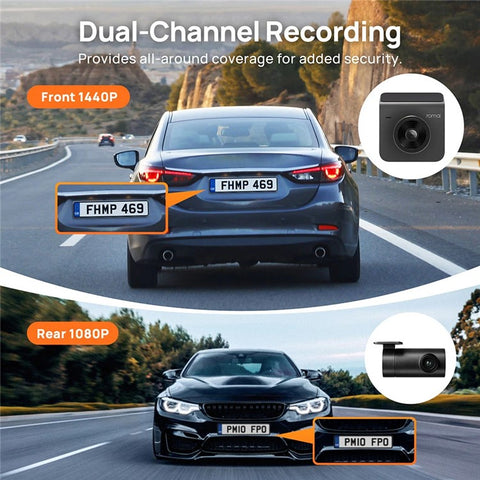 70MAI Dash Cam A400-1 Set with RC09 Rear Camera Automobile Recorder, International Edition