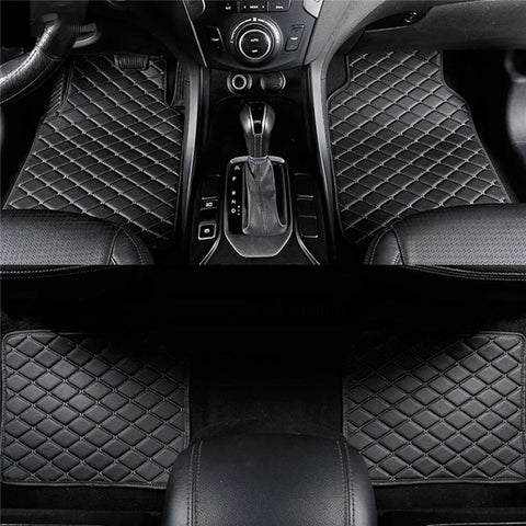 4Pcs / Set Car Front+Rear Floor Mat Anti-slip Waterproof Leather Vehicle Interior Floor Mat