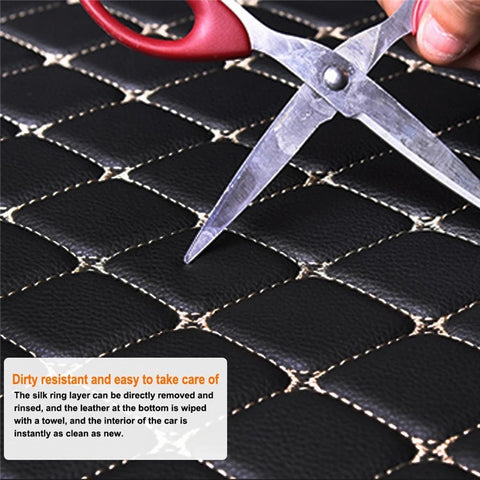 4Pcs / Set Car Front+Rear Floor Mat Anti-slip Waterproof Leather Vehicle Interior Floor Mat