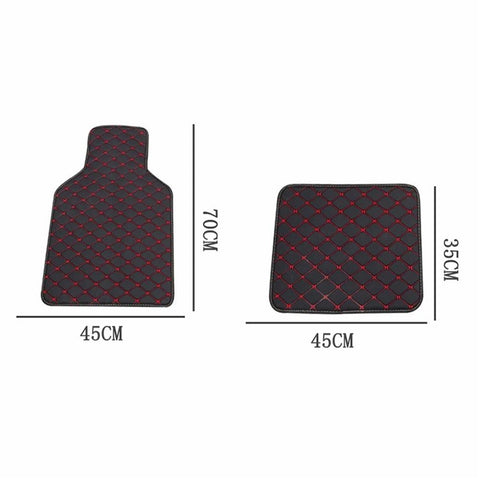 4Pcs / Set Car Front+Rear Floor Mat Anti-slip Waterproof Leather Vehicle Interior Floor Mat