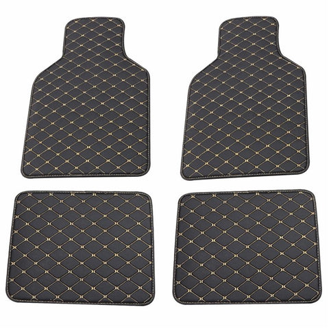 4Pcs / Set Car Front+Rear Floor Mat Anti-slip Waterproof Leather Vehicle Interior Floor Mat