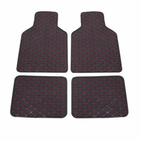 4Pcs / Set Car Front+Rear Floor Mat Anti-slip Waterproof Leather Vehicle Interior Floor Mat