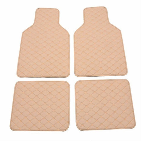 4Pcs / Set Car Front+Rear Floor Mat Anti-slip Waterproof Leather Vehicle Interior Floor Mat